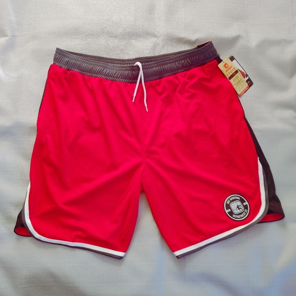 And1 Clutch Shooter Red/Black Basketball Shorts Men's size 2XL NEW!